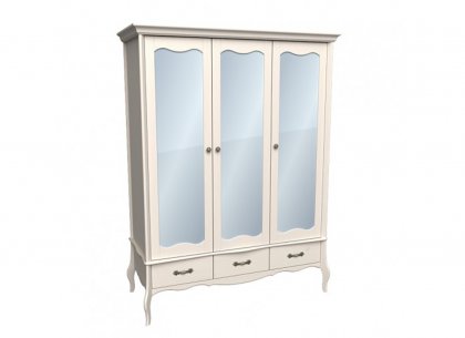 Шкаф 3-х дверный с зеркальными дверями Лебо
