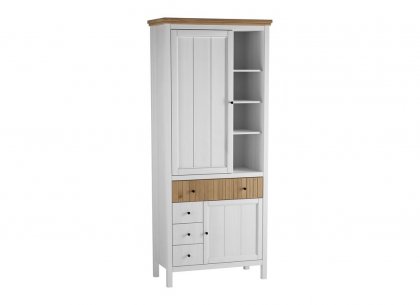 Шкаф для посуды Сканди 1113 глухие двери (белый воск/антик)