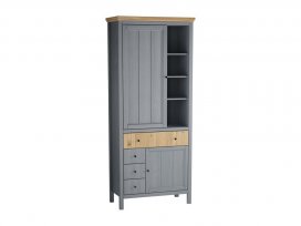 Шкаф для посуды Сканди 1113 глухие двери (серый 7046/антик)