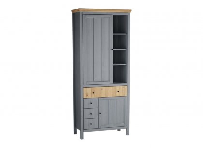 Шкаф для посуды Сканди 1113 глухие двери (серый 7046/антик)