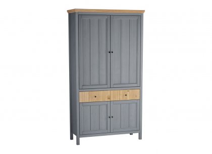 Шкаф для посуды Сканди 222 глухие двери (серый 7046/антик)