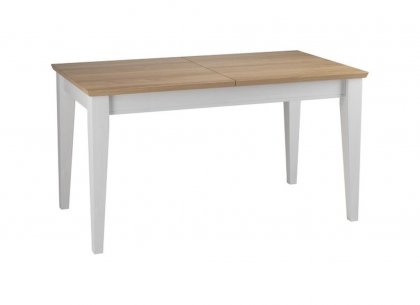 Стол обеденный Сканди 160 со вставкой (белый воск/антик)