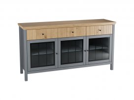 Тумба Сканди 33СТЧ стеклянные двери (серый 7046/антик)