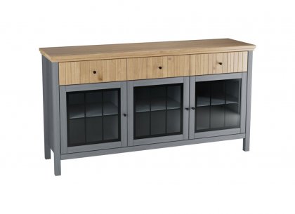 Тумба Сканди 33СТЧ стеклянные двери (серый 7046/антик)