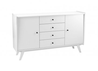 Комод Винтаж 2 двери 4 ящика (белый лак) 30024