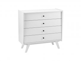 Комод Винтаж 4 ящика (белый лак) 30004