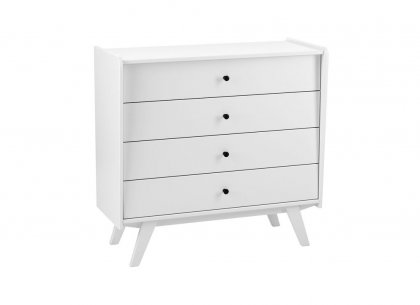 Комод Винтаж 4 ящика (белый лак) 30004