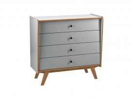Комод Винтаж 4 ящика (серый лак/браун) 38004