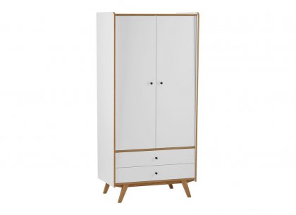 Шкаф Винтаж 2 двери 2 ящика (белый лак/браун) 32022