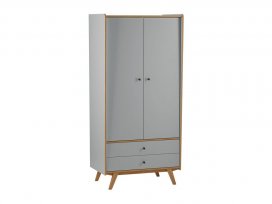 Шкаф Винтаж 2 двери 2 ящика (серый лак/браун) 38022