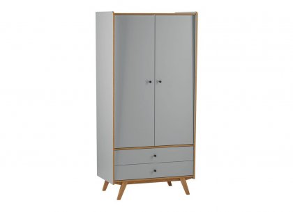 Шкаф Винтаж 2 двери 2 ящика (серый лак/браун) 38022