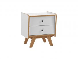 Тумба прикроватная Винтаж 2 ящика (белый лак/браун) 32002