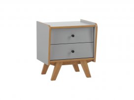 Тумба прикроватная Винтаж 2 ящика (серый лак/браун) 38002