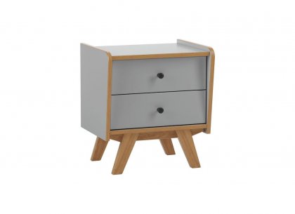 Тумба прикроватная Винтаж 2 ящика (серый лак/браун) 38002