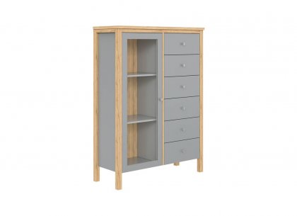 Тумба Вояж-16 (серый 7042 + антик 24)